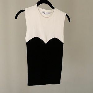 Zara Knit Top with Bustier Detail, Size M